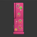 Pink Commercial Candy Vending Machine With Fruit Graphics And Automatic Dispensing Function 3d model