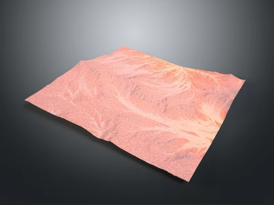 Pink Textured Landscape On Dark Background With Intricate Natural Patterns 3d model