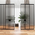 Glass sliding door partition combination 3d model