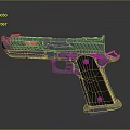 Modern Black Tactical Pistol With Green Indicator Red Accents And Project Jupiter Design
