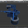 Turret Light Machine Gun Turret Science Fiction Turret Machine Gun Turret Low Face Number Low Model Simple Model Game Sub-era Film and Television Level Super Realistic High Precision 3d model