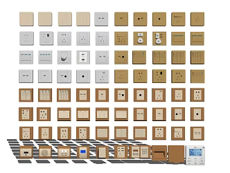Modern switch hardware socket switch combination 3d model