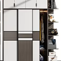 Modern Wardrobe Design with Sliding Glass Doors and Multiple Storage Compartments Shelves