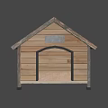 Wooden Dog House with Black Roof Arch Door Small Window and Support Legs Design