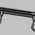 Industrial Black Metal Mechanical Component Design With Bracket And Connector Elements