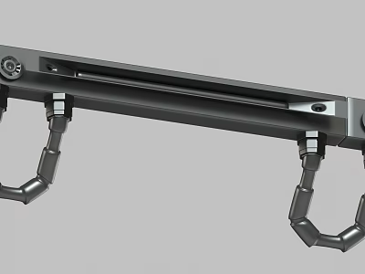 Industrial Black Metal Mechanical Component Design With Bracket And Connector Elements 3d model