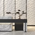 Modern Reception Desk Front Desk 3d model