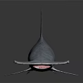 Lifelike Blue Shark Model With Smooth Glossy Surface In Dark Reflective Background 3d model
