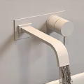 Modern Wall Mounted Faucet with Flowing Water and Sleek Contemporary Design for Sink