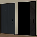 Modern Black Security Doors With Stylish Patterns And Secure Lock Systems 3d model