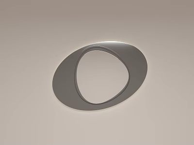 Sleek Modern Oval Mirror With Gray Frame For Home Wall Decoration 3d model