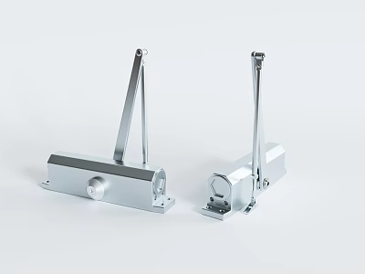 Silver Metal Door Closers With Modern Design For Home Hardware Use 3d model