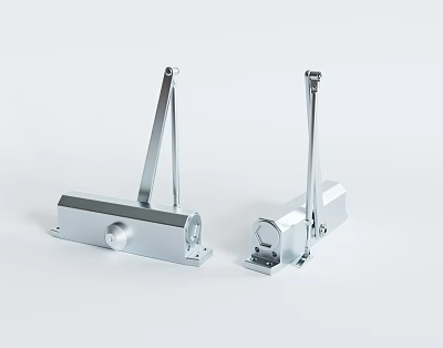 Silver Metal Door Closers With Modern Design For Home Hardware Use 3d model
