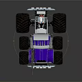 Purple Heavy Duty Truck Model Featuring Big Tires And Unique Design