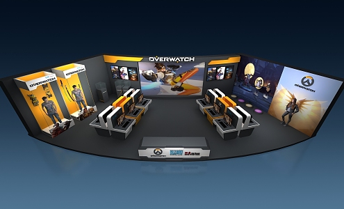 Modern Blizzard E-sports Booth 3d model