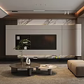 Modern Luxury Living Room Interior With Beige Sofa Coffee Tables And Decorative Plants