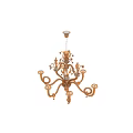 Golden Ornate Chandelier With Decorative Details And Candelabra Style Arms