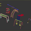 Colorful Outdoor Children's Playground Equipment With Slide Swings Climbing Ladder And Seesaw
