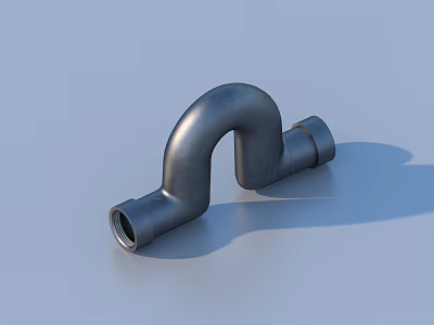 Metal U Shaped Pipe Component With Smooth Surface For Industrial Use 3d model