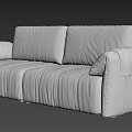 Modern Gray Leather Sectional Sofa With Stitch Details For Living Room