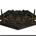 Detailed Industrial Building Model Featuring Factory Structures Chimneys And Intricate Urban Layout