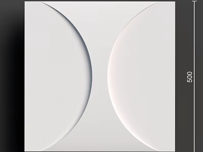 Modern White Wall With Symmetrical Dual Curved Geometric Design Patterns 3d model