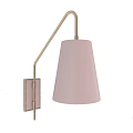 Modern Wall Lamp With Pink Lampshade And Metal Arm Design