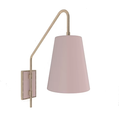 Modern Wall Lamp With Pink Lampshade And Metal Arm Design 3d model