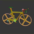 Shiny Yellow Vitesse Racing Bicycle With Streamlined Frame And Large Wheels