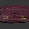 Classic Vintage Red Handbag With Leather Handle Stitched Details And Side Pocket