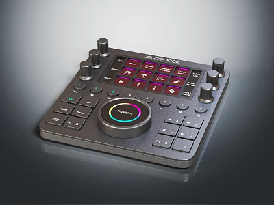 Professional Loupedeck Editing Controller With Knobs Buttons And Colorful Control Dial 3d model