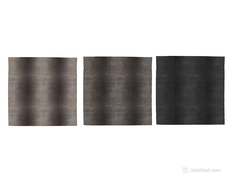 Three Square Rugs Featuring Light Medium Dark Gray Tones and Textured Woven Surface 3d model