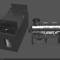 Dual Metal Industrial Equipment With Mechanical Structure Pipes Openings And Stand