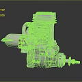 Small Metal Mechanical Engine Device with Cylinder Piston and Fuel Tank Components