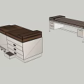 Medical Equipment Examination Tables With Wooden Tops And Drawer Storage Units For Clinical Use