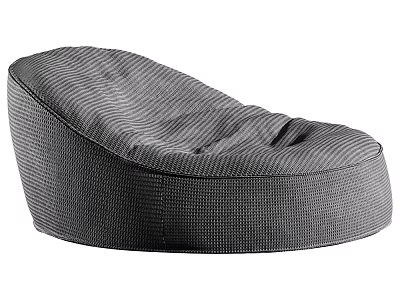 Soft Grey Striped Bean Bag Chair with Comfortable Design for Living Room Use 3d model