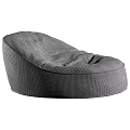 Soft Grey Striped Bean Bag Chair with Comfortable Design for Living Room Use