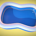 Blue And White Inflatable Wavy Swimming Pool Kids Summer Outdoor Play Equipment