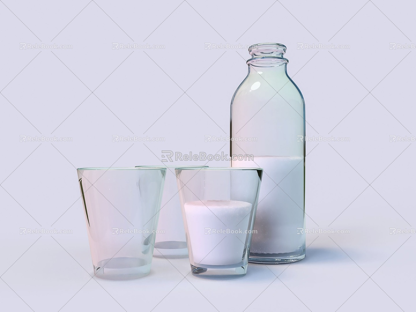 Modern glass milk 3d model