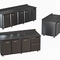 Black Kitchen Storage Cabinets With Doors And Drawers For Commercial Use