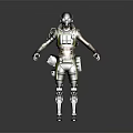 Detailed Game And Movie Character In Green Tactical Gear With Mask And Mechanical Design