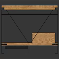 Modern Wooden Workbench With Metal Frame And Tiered Storage Shelf Design