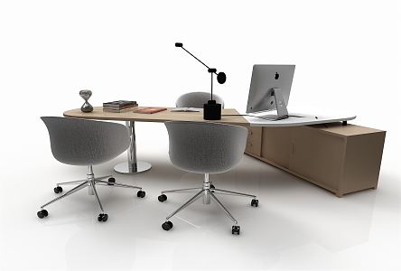 modern office desk chair desk 3d model