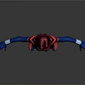 Woman In Blue And Red Spider Man Bodysuit With Mask And Spider Emblem