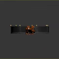 Traditional Banjo Musical Instrument with Wooden Body and Red Accents
