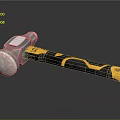 Silver Head Hammer With Black And Yellow Handle And Yellow End