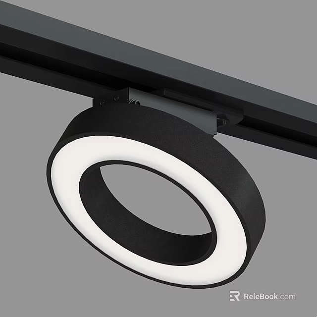 Modern Black And White Ring Design Track Mounted Ceiling Downlight Spotlight 3d model