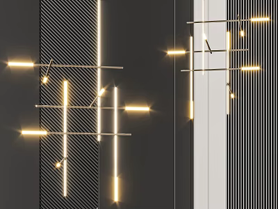 Modern Minimalist Chandelier Featuring Geometric Line Design For Contemporary Interiors 3d model
