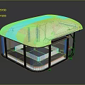 Modern Equipment with White Curved Top Transparent Side Panels and Sturdy Dark Frame Base