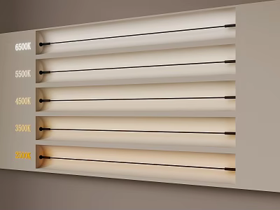 Color Temperature Display Board With Different Light Strips And 3000K 3500K 4500K 5500K 6500K 3d model